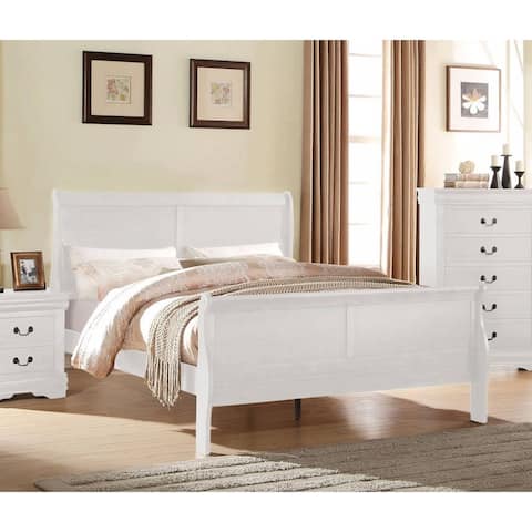 Traditional Style Louis Philippe Twin Size Solid Pine Sleigh Bed with Headboard & Footboard