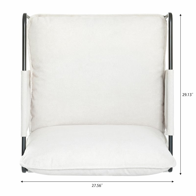 Iron Frame Accent Chair with High Armrest Design
