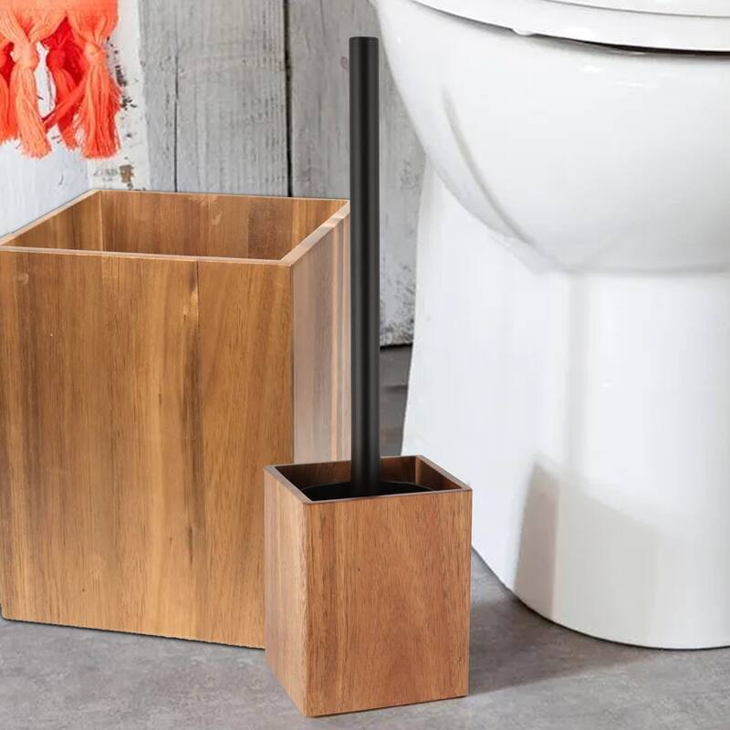 Acacia Wood Bathroom Accessory Set Collection