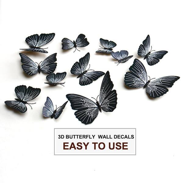 Shop 12pcs 3d Butterfly Wall Stickers Decal Sticker For Room