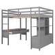preview thumbnail 9 of 10, Full Size Loft Bed with Built-in Desk, Drawers, Storage Shelves, and Cabinets