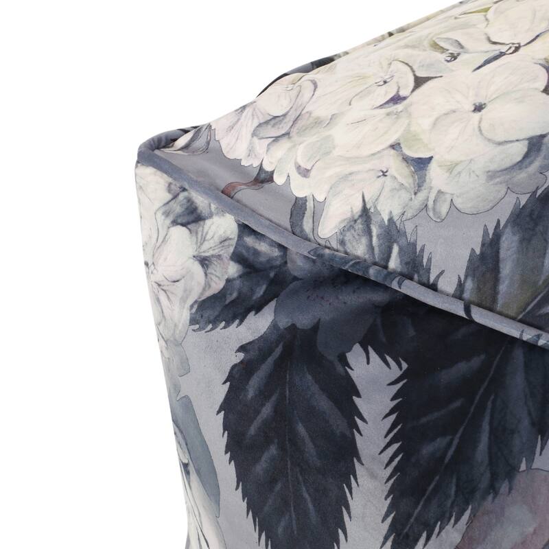 Reigle Traditional Medium Fabric Flower Print Cube Pouf by Christopher Knight Home