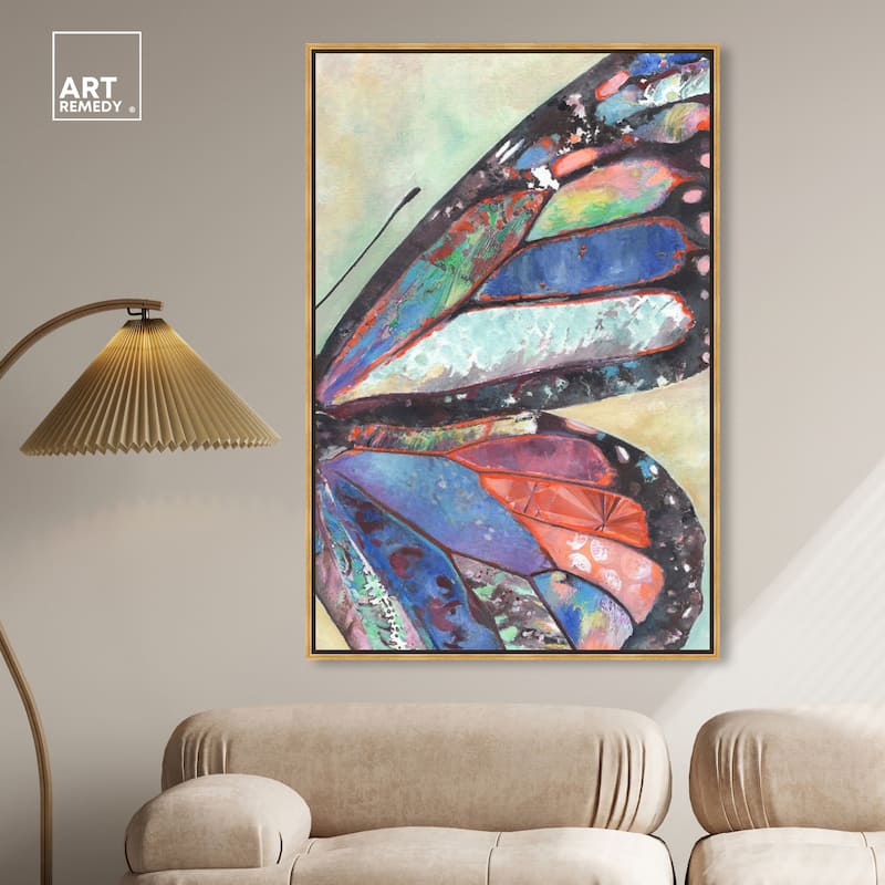 Art Remedy Butterfly Part Ii Framed Butterfly 1 Piece Canvas Wall Art