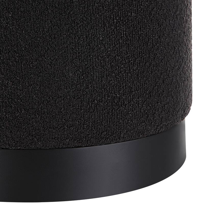 Renwil Castillo Indoor Boucle Ottoman, Black
