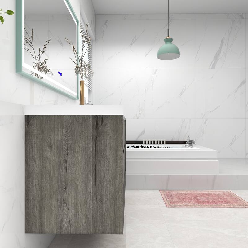 Selina 60" Wall Mounted Vanity with Single Sink on the Right - 60