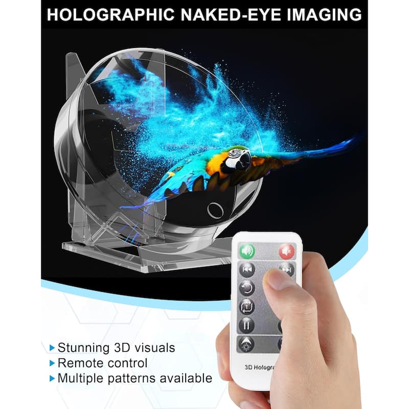 4.8 Inch Desktop Holographic Fan with Stand - 4.8 in