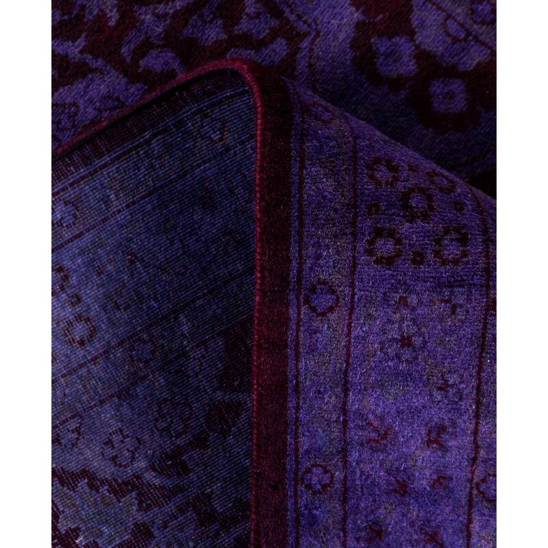 Overdyed One-of-a-Kind Hand-Knotted Area Rug - Purple - 2' 7" x 7' 9"