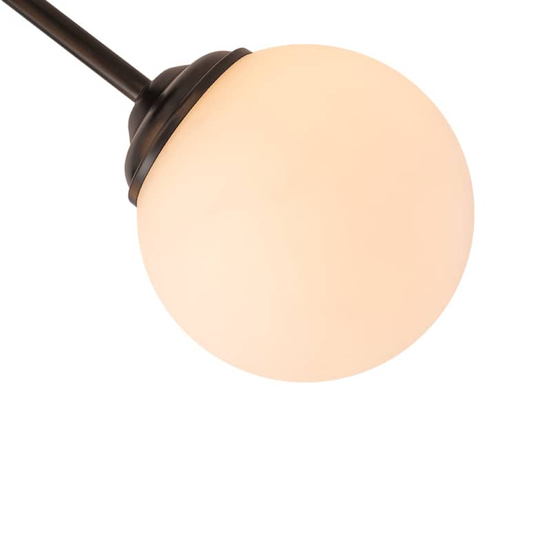 Milky Glass Globe Brass Sputnik Bubble Ceiling Light - 30in Chandelier