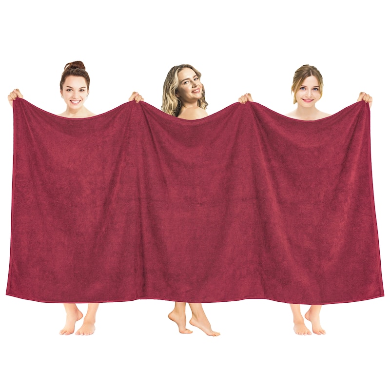 American Soft Linen 40x80 Inch Premium, Soft & Luxury 100% Ringspun Genuine Cotton Extra Large Jumbo Turkish Bath Towel - Burgundy Red