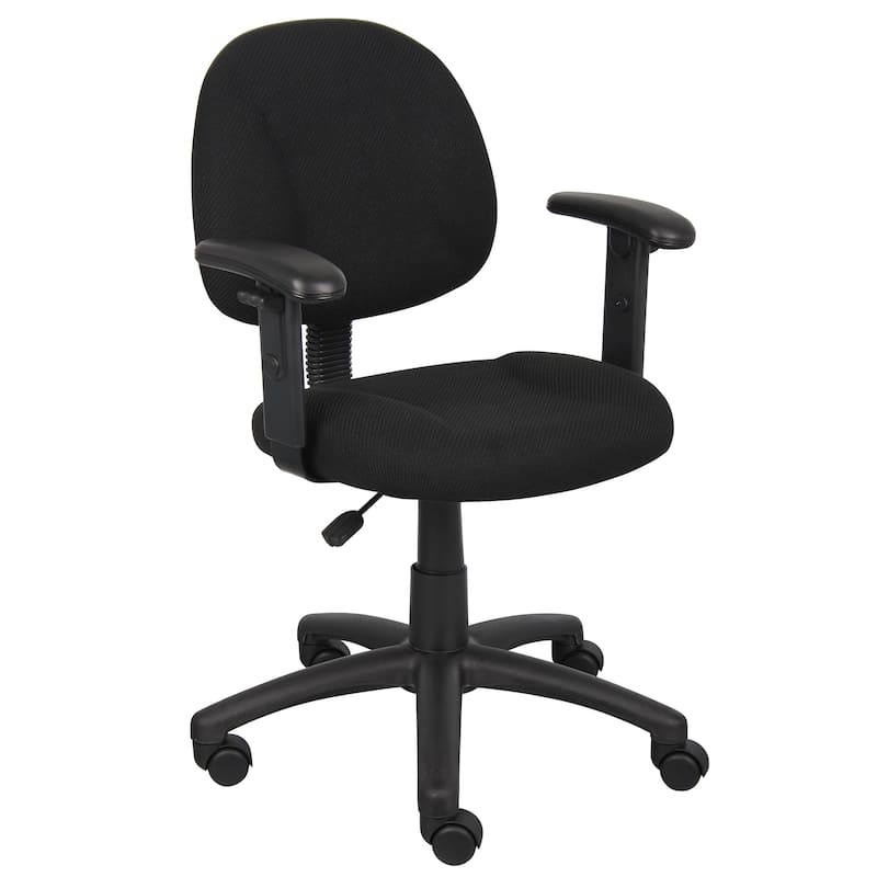 Boss Deluxe Posture Chair with Adjustable Arms - Black