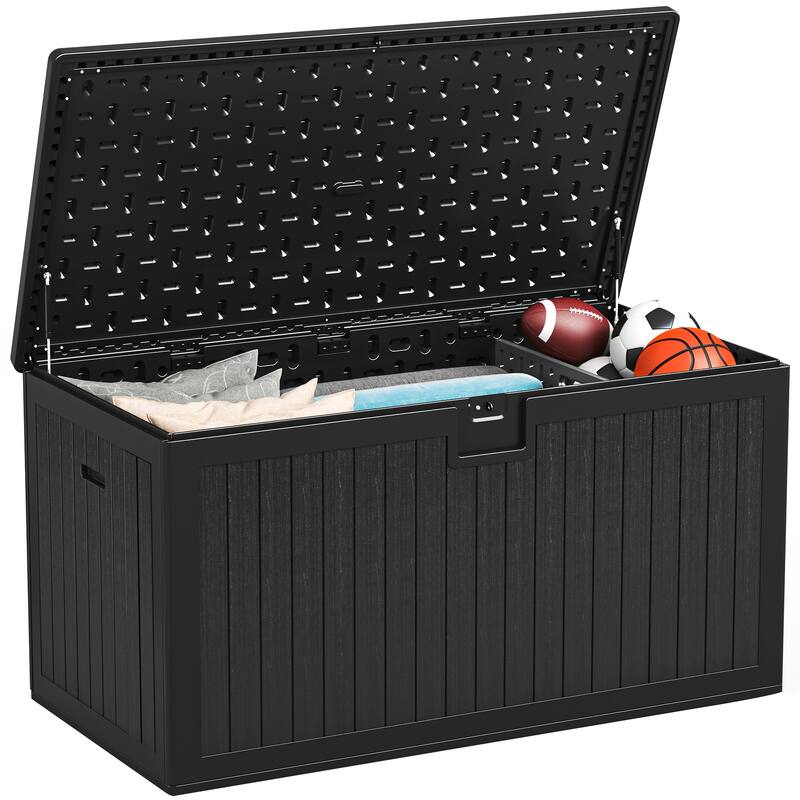 230 Gallon Outdoor Storage Waterproof Deck Box - N/A - Black