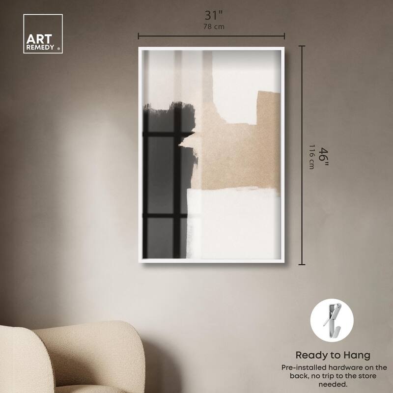 Beige and Black I Shadowbox by Art Remedy