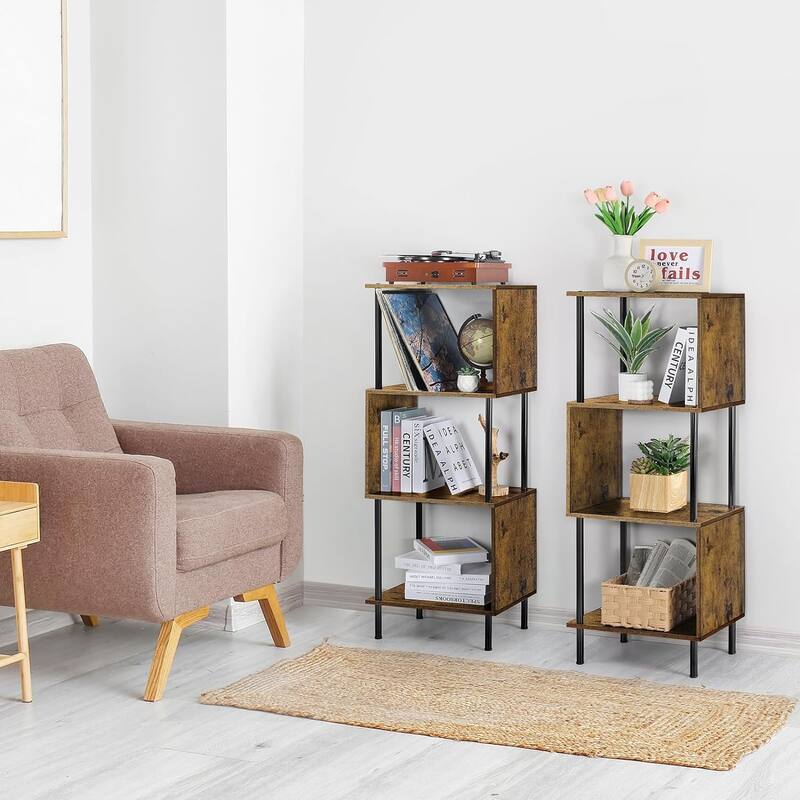 4 Tier S-Shaped Small Bookshelf