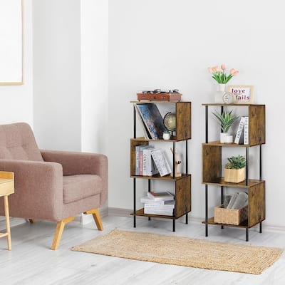4 Tier S-Shaped Small Bookshelf