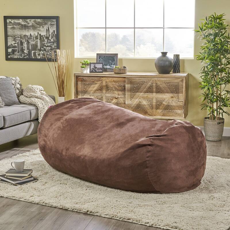 Comfortable Cylindrical Suede Bean Bag With Microfiber