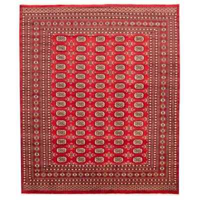 ECARPETGALLERY Hand-knotted Finest Peshawar Bokhara Dark Red Wool Rug - 7'10 x 9'3