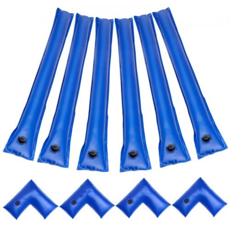 26 Gauge 6-Pack Pool Cover Water Bags with 4 Corner Tubes PVC Single Chamber Leakproof - 22.44 x 22.24 inch