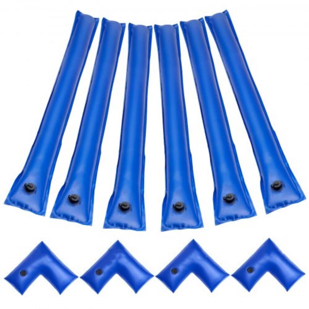 26 Gauge 6-Pack Pool Cover Water Bags with 4 Corner Tubes PVC Single Chamber Leakproof - 22.44 x 22.24 inch