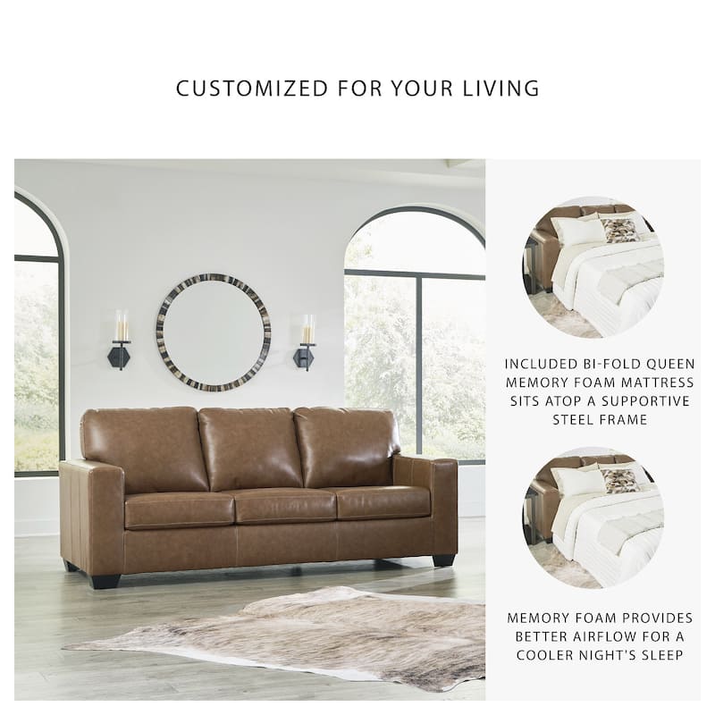 Signature Design by Ashley Bolsena Caramel Queen Sofa Sleeper - 85"W x 38"D x 36"H