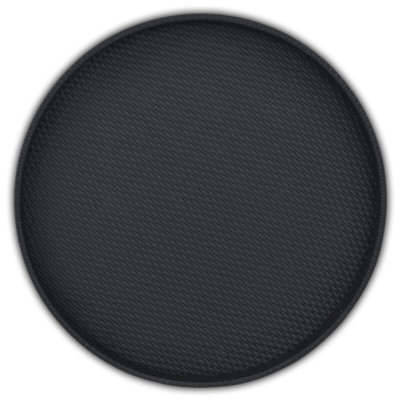 Tamsin 14.5" Round Decorative Serving Tray - Wicker Weave Pattern for Display, and Organization