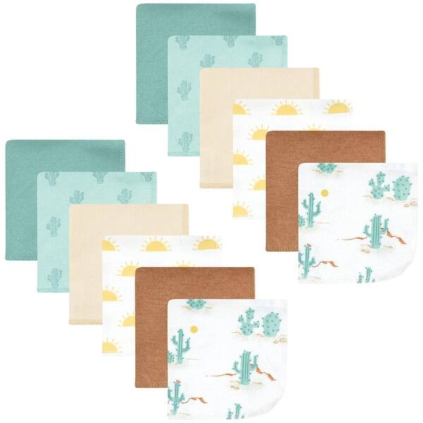 slide 1 of 1, Hudson Baby Flannel Cotton Washcloths, Desert Cactus 12 Pack, One Size - Desert Cactus 12 Pack - One Size