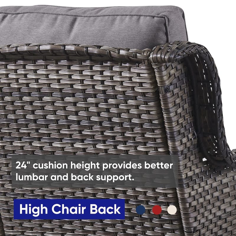 Gymojoy Patio Rattan Loveseat Sofa Outdoor Wicker Loveseat