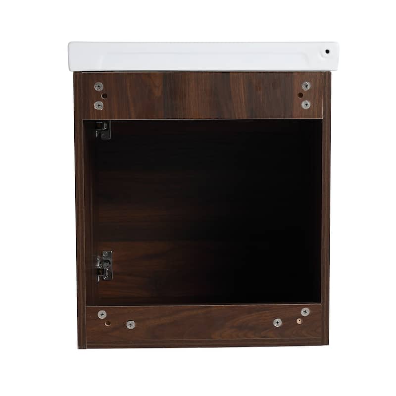 Bathroom Vanity With Sink In 16/18 Inch, Floating Bathroom Vanity With Soft Close Door