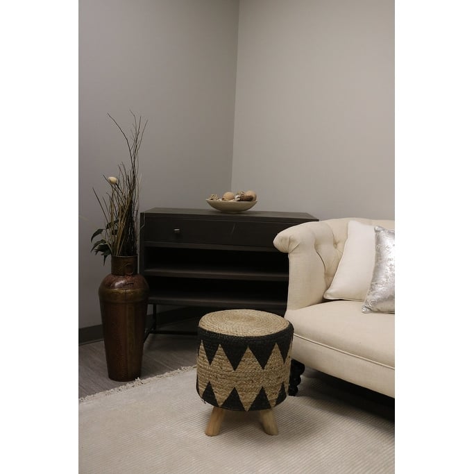 Home&Manor Morzine Jute Round Stool