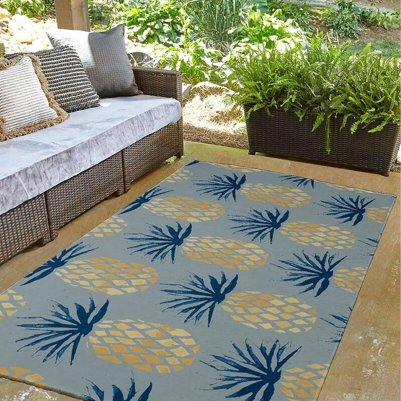 Pineapple Stripes Indoor/Outdoor Rug