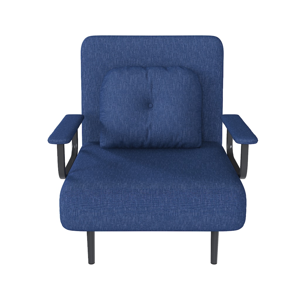 Folding Sofa Bed Convertible Chair 5 Positions Adjustable Backrest with Pillow