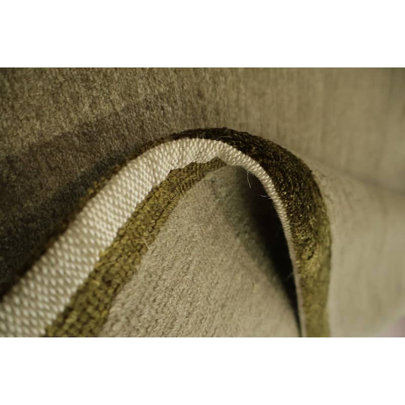 Hand Knotted Oriental 100% Wool Carpet Modern Abstract Green Nepalese Area Rug - 5' 0'' X 3' 0''