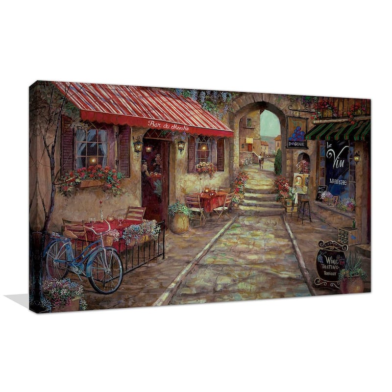 "Bar du Marche" by Ruane Manning Print on Canvas