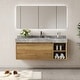preview thumbnail 35 of 73, 48" Modern Floating Single Bathroom Vanities with Sink, Brown or Natural wood, 2 Drawers