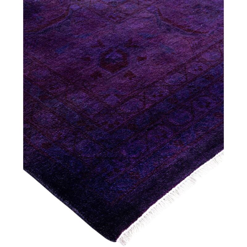 Overdyed One-of-a-Kind Hand-Knotted Area Rug - Purple - 12' 3" x 15' 4"