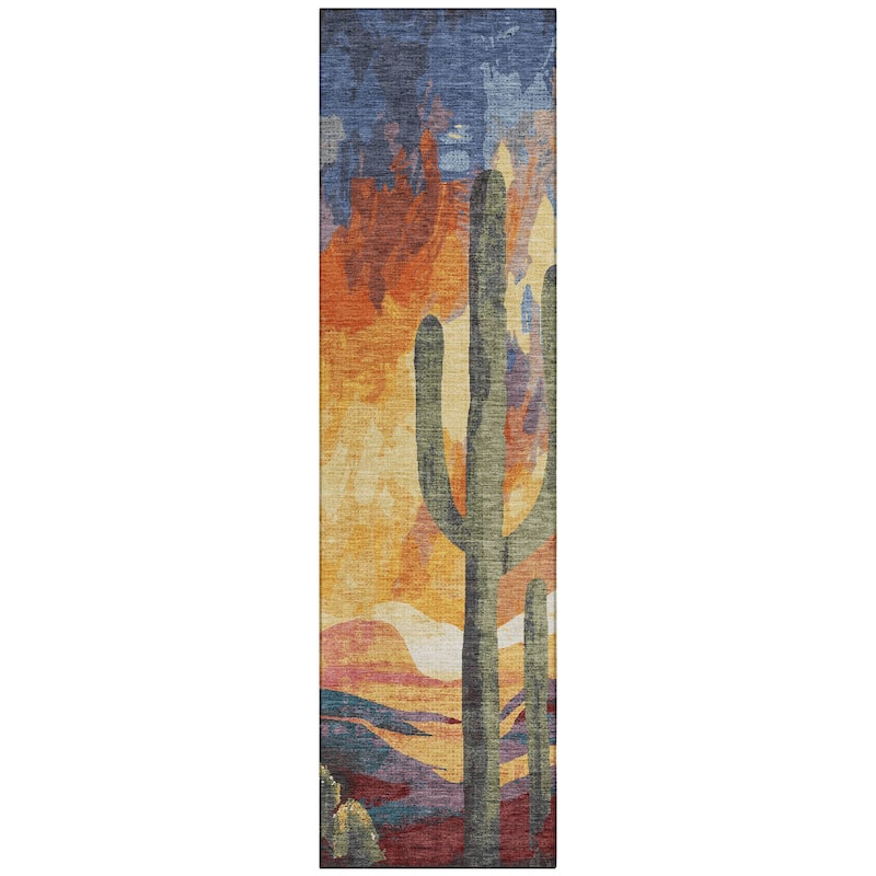 Machine Washable Indoor/ Outdoor Desert Inspiration Chantille Rug
