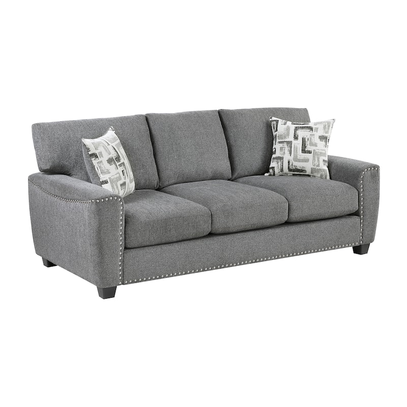 Windsor Chenille 2-Piece Living Room Sofa Set with Nailhead Trim