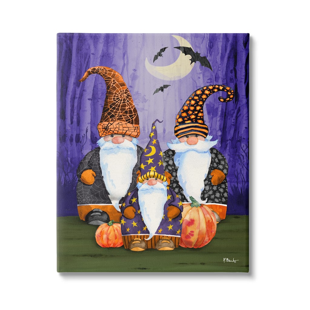 Stupell Three Halloween Gnomes Canvas Wall Art Design by Paul Brent