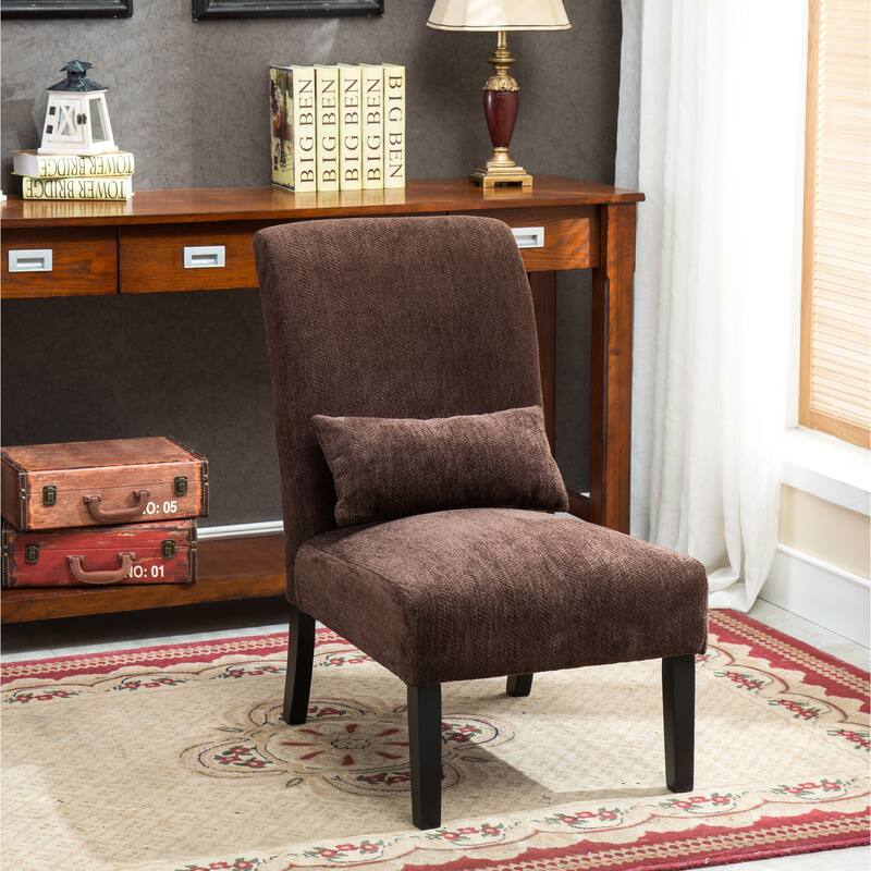 Chocolate 31.75" High Back Polyester Accent Chair