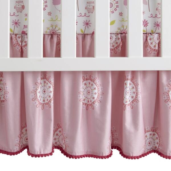 Shop Lambs Ivy Woodland Couture Pink White Owl Birds Fox With Tree Nursery 3 Piece Baby Crib Bedding Set Overstock 23484588