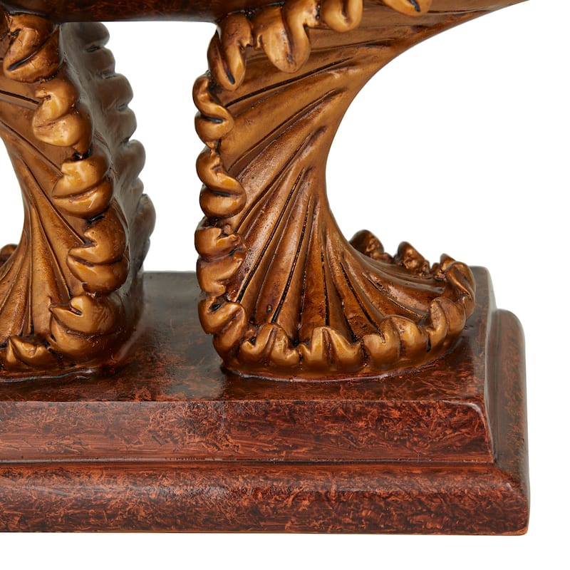 Brown Polystone Traditional Decorative Bowl - 22 x 7 x 12