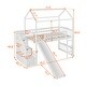 preview thumbnail 3 of 10, Twin House Loft Bed w/ 2 Drawers and Slide, Storage Staircases, White