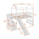 preview thumbnail 13 of 16, Twin Size High Loft Bed with Ladder and Slide, Solid Wood Playhouse Loftbed Bedframe with Storage Staircase, for Kids Teens