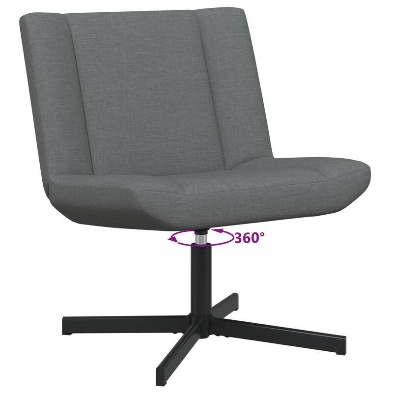 vidaXL Swivel Chair Dark grey Fabric, Metal Medium Swivel Chair - 24.8 x 29.5 x 29.9