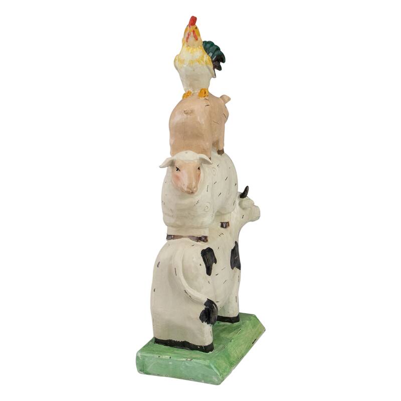 11.5" Stacked Polyresin Farm Animals Outdoor Garden Statue