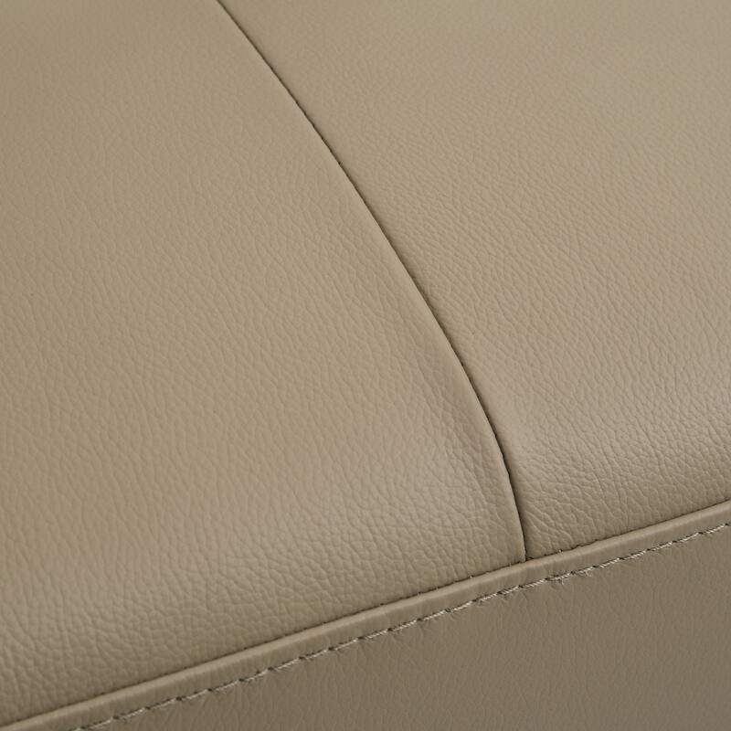 Pimentel Modern 102 in. Modern Top Grain Genuine Leather Sectional Sofa with Tufted Back and Track Arms