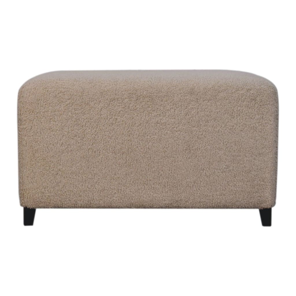 Artisan Furniture Solid Wood Bliss Cream Bouclé Ottoman