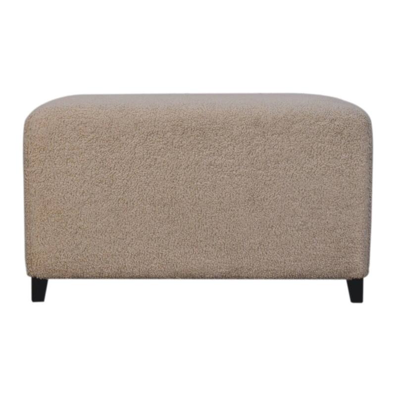 Artisan Furniture Solid Wood Bliss Cream Bouclé Ottoman