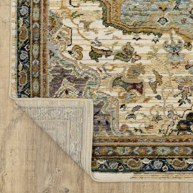 Style Haven Adalynn Center Medallion Ivory/ Blue Area Rug