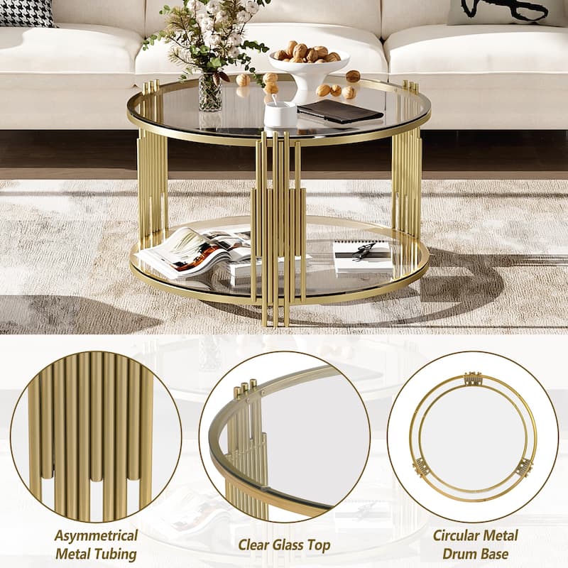 Modern Brown Glass Coffee Table