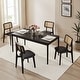 preview thumbnail 23 of 34, Art Leon Cane Backrest Leather Dining Chairs (Set of 2)
